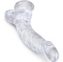 KING COCK - CLEAR PÊNIS CURVADO REALISTA COM BOLAS 16.5 CM TRANSPARENTE