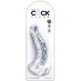 KING COCK - CLEAR PENE CURVO REALISTICO CON SFERE 16.5 CM TRASPARENTE