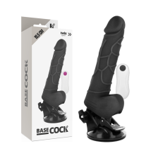 BASECOCK - REALISTISCHER VIBRATOR MIT FERNBEDIENUNG SCHWARZ MIT HODEN 19.5 CM -O- 4 CM