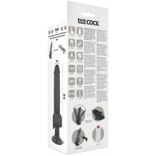 BASECOCK - REALISTIC VIBRATOR REMOTE CONTROL BLACK WITH TESTICLES 19.5 CM -O- 4 CM