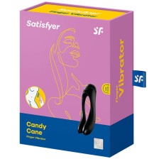 SATISFYER - CANDY CANE FINGER VIBRATOR BLACK