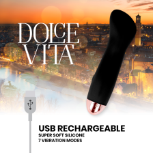 DOLCE VITA - AUFLADBARER VIBRATOR EIN SCHWARZ 7 GESCHWINDIGKEITEN