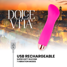 DOLCE VITA - RECHARGEABLE VIBRATOR ONE PINK 7 SPEEDS