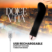 DOLCE VITA - RECHARGEABLE VIBRATOR TWO BLACK 7 SPEEDS