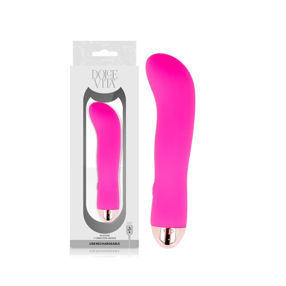 DOLCE VITA - VIBRATEUR RECHARGEABLE DEUX ROSE 7 VITESSES