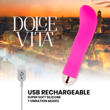 DOLCE VITA - VIBRATEUR RECHARGEABLE DEUX ROSE 7 VITESSES