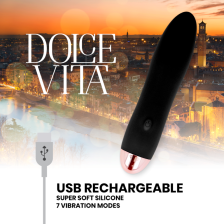 DOLCE VITA - AUFLADBARER VIBRATOR VIER SCHWARZ 7 GESCHWINDIGKEITEN