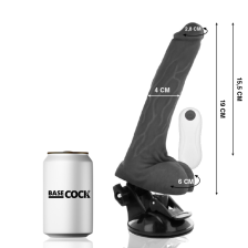 BASECOCK - REALISTISCHER VIBRATOR MIT FERNBEDIENUNG SCHWARZ 19 CM -O- 4 CM