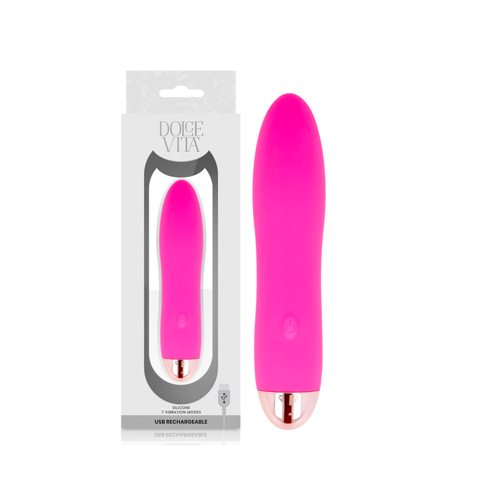 DOLCE VITA - AUFLADBARER VIBRATOR VIER ROSA 7 GESCHWINDIGKEITEN