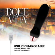 DOLCE VITA - VIBRATEUR RECHARGEABLE CINQ NOIR 7 VITESSES