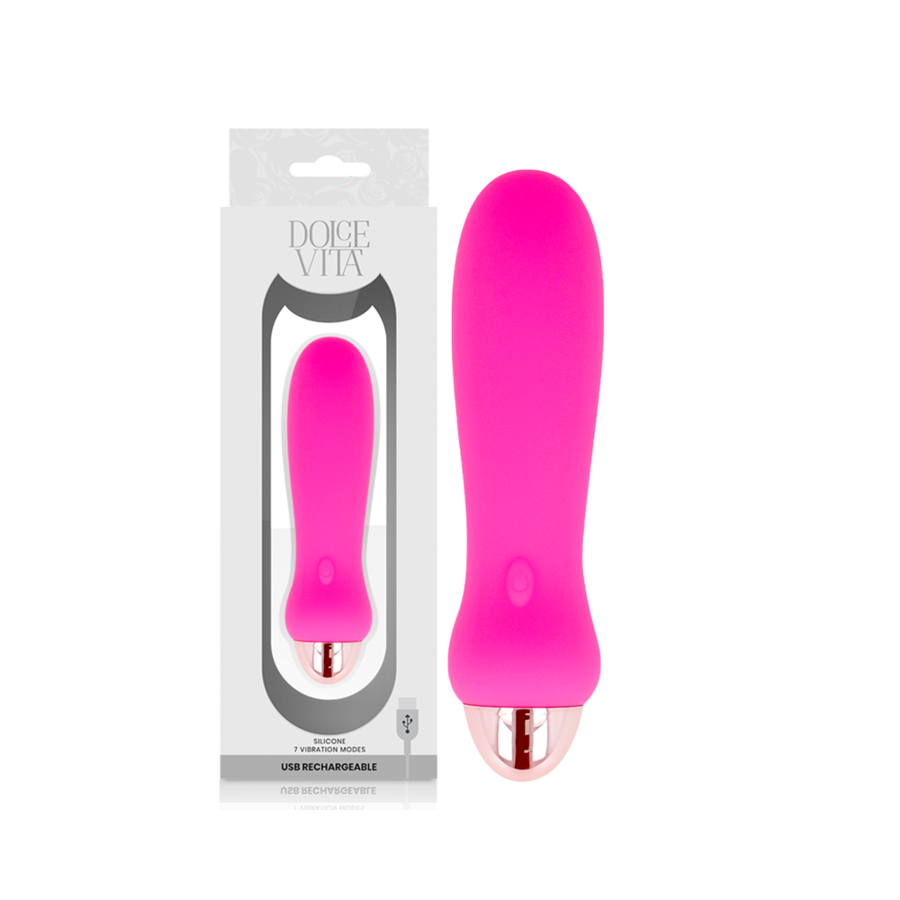 DOLCE VITA - VIBRATEUR RECHARGEABLE CINQ ROSE 7 VITESSES