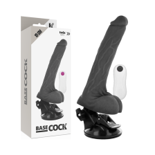 BASECOCK - REALISTISCHER VIBRATOR MIT FERNBEDIENUNG SCHWARZ 19 CM -O- 4 CM