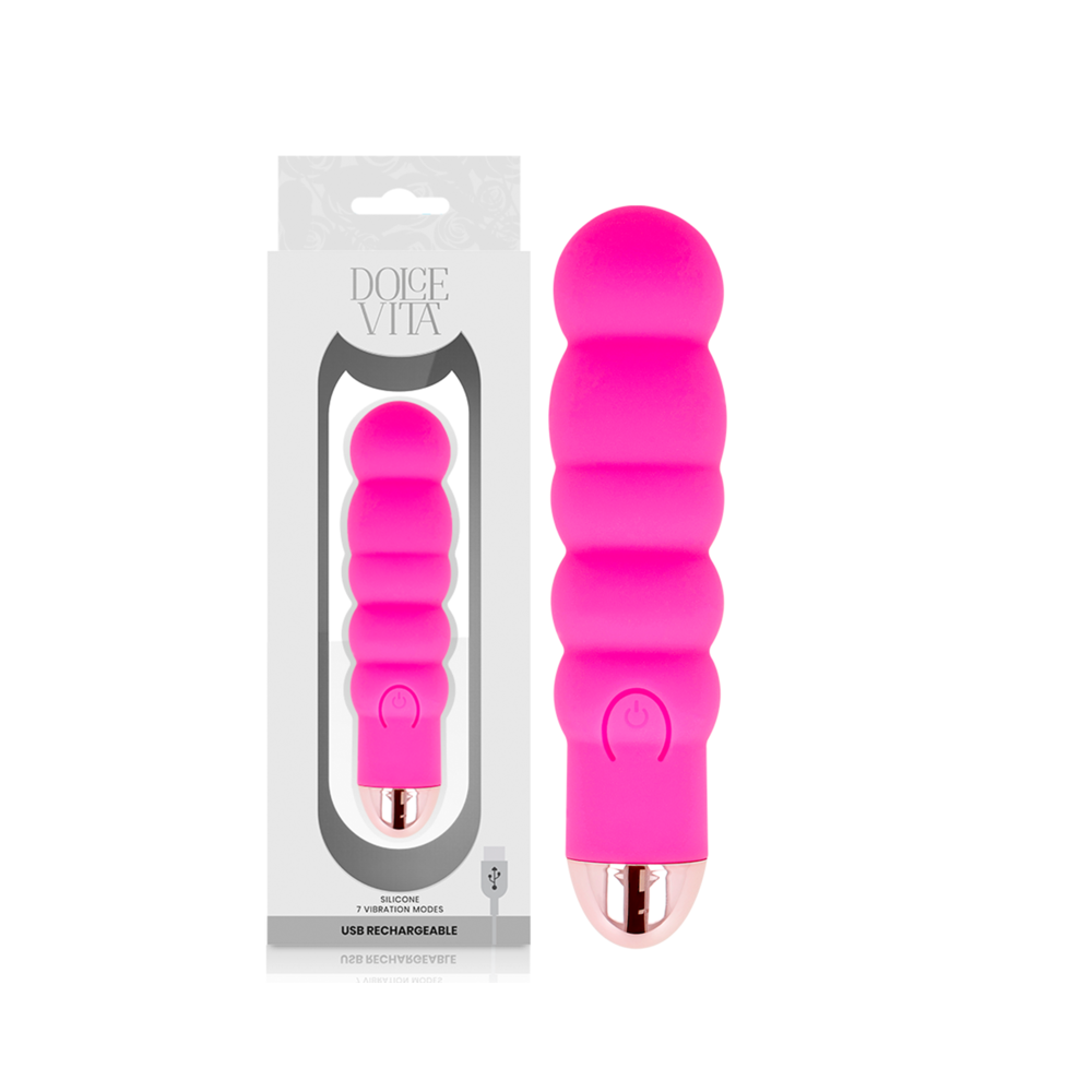 DOLCE VITA - RECHARGEABLE VIBRATOR SIX PINK 7 SPEEDS