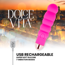 DOLCE VITA - RECHARGEABLE VIBRATOR SIX PINK 7 SPEEDS