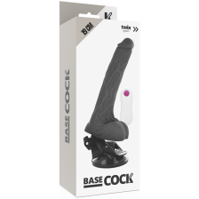 BASECOCK - REALISTISCHER VIBRATOR MIT FERNBEDIENUNG SCHWARZ 19 CM -O- 4 CM