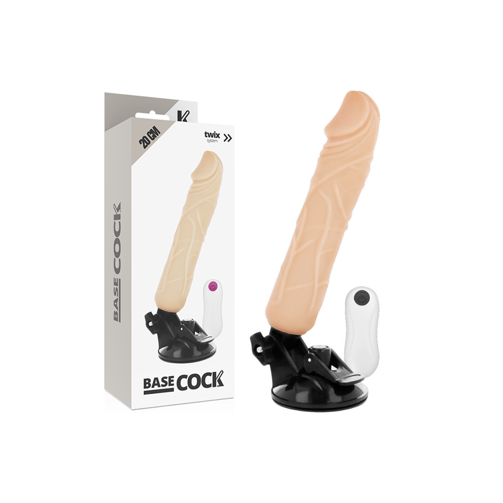 BASECOCK - REALISTISCHER NATÜRLICHER FERNBEDIENUNGSVIBRATOR 20 CM -O- 4 CM