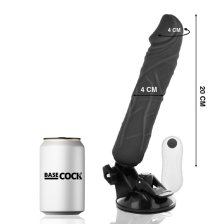 BASECOCK - REALISTISCHER VIBRATOR MIT FERNBEDIENUNG SCHWARZ 20 CM -O- 4 CM