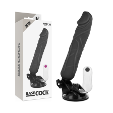 BASECOCK - REALISTISCHER VIBRATOR MIT FERNBEDIENUNG SCHWARZ 20 CM -O- 4 CM