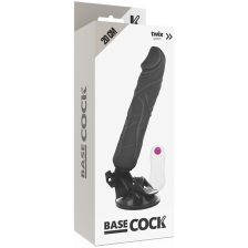 BASECOCK - REALISTISCHER VIBRATOR MIT FERNBEDIENUNG SCHWARZ 20 CM -O- 4 CM