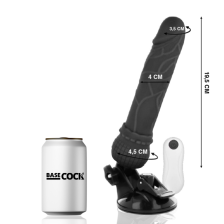 BASECOCK - REALISTISCHER VIBRATOR MIT FERNBEDIENUNG SCHWARZ 19.5 CM -O- 4 CM