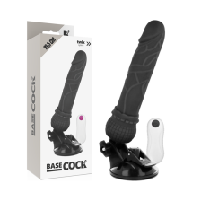 BASECOCK - REALISTISCHER VIBRATOR MIT FERNBEDIENUNG SCHWARZ 19.5 CM -O- 4 CM