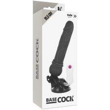 BASECOCK - REALISTISCHER VIBRATOR MIT FERNBEDIENUNG SCHWARZ 19.5 CM -O- 4 CM