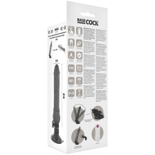 BASECOCK - REALISTISCHER VIBRATOR MIT FERNBEDIENUNG SCHWARZ 19.5 CM -O- 4 CM