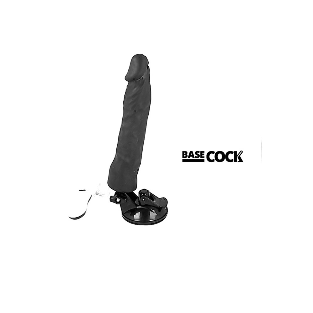 BASECOCK - REALISTISCHER VIBRATOR MIT FERNBEDIENUNG SCHWARZ 21 CM -O- 4 CM