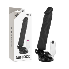 BASECOCK - REALISTISCHER VIBRATOR MIT FERNBEDIENUNG SCHWARZ 21 CM -O- 4 CM