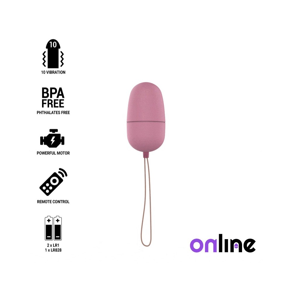 ONLINE - OEUF VIBRANT AVEC TÉLÉCOMMANDE ROSE