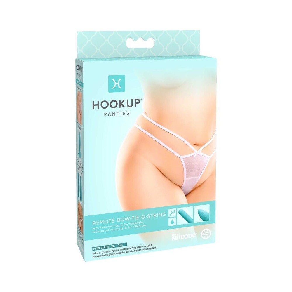 HOOK UP PANTIES - REMOTE BOW-TIE G-STRING SIZE XL/XXL