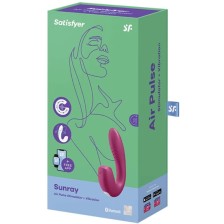 SATISFYER - SUNRAY STIMULATOR UND VIBRATOR APP ROT