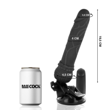 BASECOCK - REALISTISCHER VIBRATOR MIT FERNBEDIENUNG SCHWARZ 19.5 CM -O- 4 CM