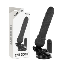 BASECOCK - REALISTISCHER VIBRATOR MIT FERNBEDIENUNG SCHWARZ 19.5 CM -O- 4 CM