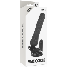 BASECOCK - REALISTISCHER VIBRATOR MIT FERNBEDIENUNG SCHWARZ 19.5 CM -O- 4 CM