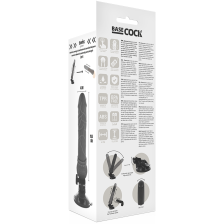 BASECOCK - REALISTISCHER VIBRATOR MIT FERNBEDIENUNG SCHWARZ 19.5 CM -O- 4 CM