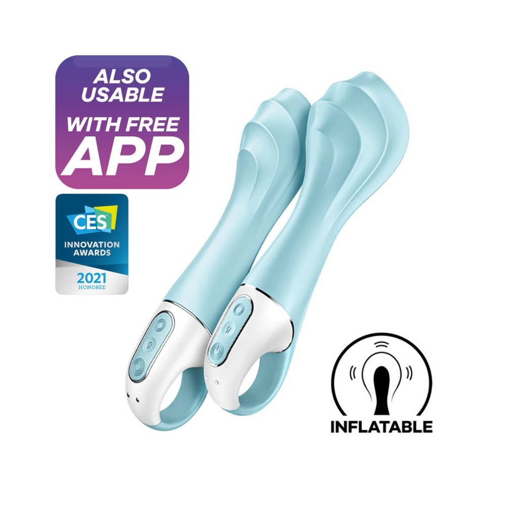 SATISFYER - AIR PUMP VIBRATOR 5+ APP GONFLABLE G-SPOT VIBRATOR BLEU