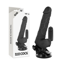 BASECOCK - CONTROLE REMOTO VIBRADOR REALÍSTICO PRETO 18.5 CM -O- 4CM