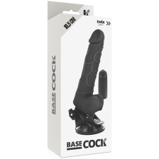 BASECOCK - CONTROLE REMOTO VIBRADOR REALÍSTICO PRETO 18.5 CM -O- 4CM