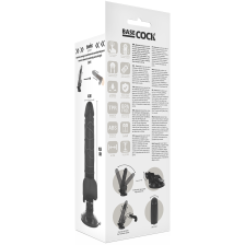 BASECOCK - CONTROLE REMOTO VIBRADOR REALÍSTICO PRETO 18.5 CM -O- 4CM