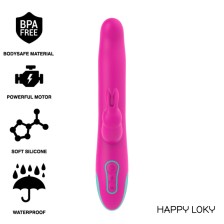 HAPPY LOKY - PLUTO COELHO VIBRADOR E ROTADOR RELÓGIO COM TECNOLOGIA SEM FIO COMPATÍVEL