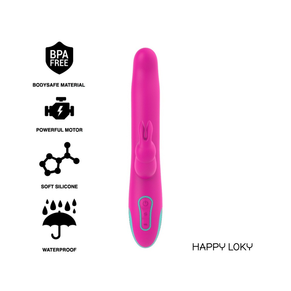 HAPPY LOKY - PLUTO COELHO VIBRADOR E ROTADOR RELÓGIO COM TECNOLOGIA SEM FIO COMPATÍVEL