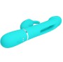 PRETTY LOVE - VIBRATORE DEJON RABBIT 3 IN 1 MULTIFUNZIONE VERDE ACQUA