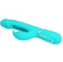 PRETTY LOVE - KAMPAS RABBIT 3 IN 1 MULTIFUNCTION VIBRATOR WITH TONGUE AQUA GREEN