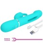 PRETTY LOVE - VIBRATEUR DEJON RABBIT 3 EN 1 MULTIFONCTION VERT AQUA