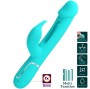 PRETTY LOVE - KAMPAS RABBIT 3 IN 1 MULTIFUNCTION VIBRATOR WITH TONGUE AQUA GREEN