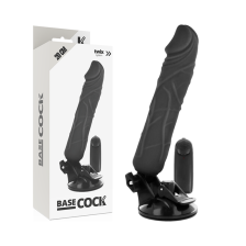 BASECOCK - REALISTISCHER VIBRATOR MIT FERNBEDIENUNG SCHWARZ 20 CM -O- 4 CM