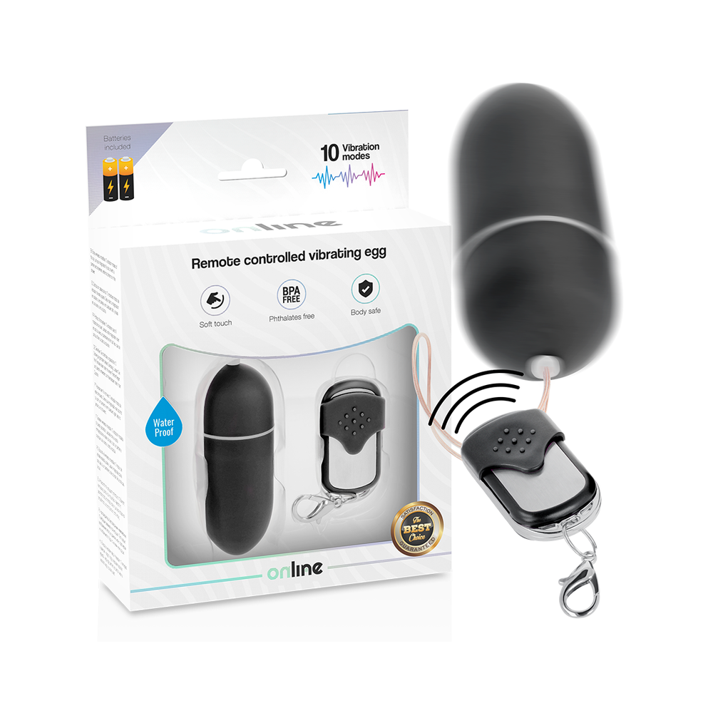 ONLINE - OVO VIBRANTE COM CONTROLE REMOTO L PRETO