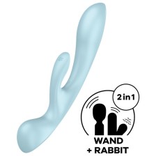 SATISFYER - VIBRATION HYBRIDE TRIPLE OH BLEU