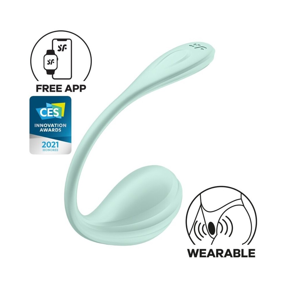 SATISFYER - STIMOLATORE PUNTO G PETALE LISCIO VERDE ACQUA APP GRATUITA